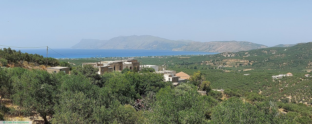 Large terraced olive grove on edge of village, beautiful sea and panoramic views